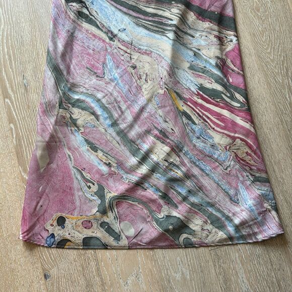 Urban Outfitters Trinity Cowl Neck Midi Dress Marble Pink SzL - Picture 7 of 15